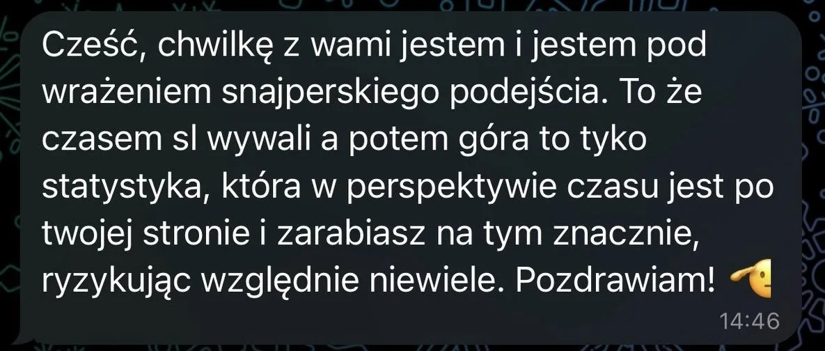 Opinia uczestnika o podejściu do ryzyka